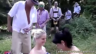 wild german open-air groupsex orgy
